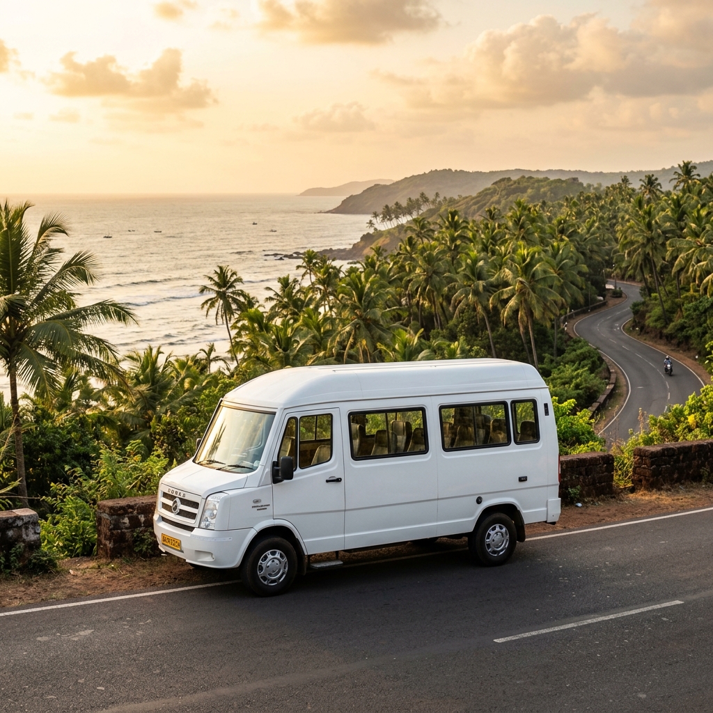 Tempo Traveller for group taxi service in Goa and outstation trips